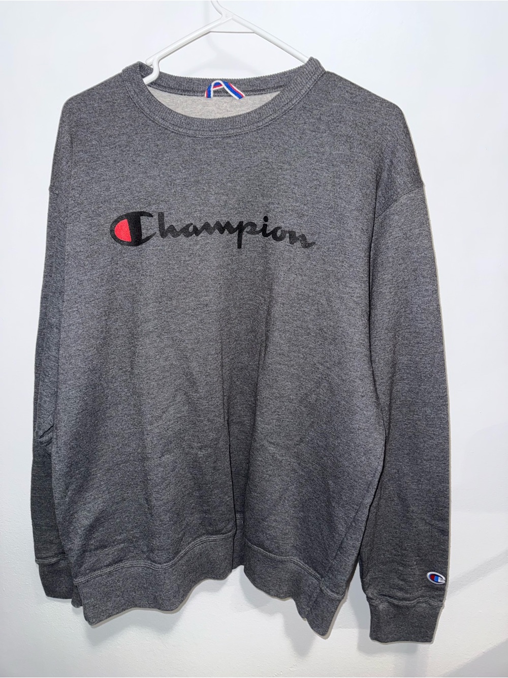 Champion Dark Gray Logo Crewneck Sweatshirt